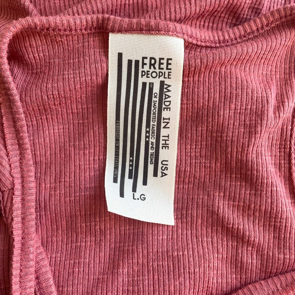 Free People • Coral Orange Tank Top Ribbed Red Sexy Fit Bohemian - Picture 4 of 7
